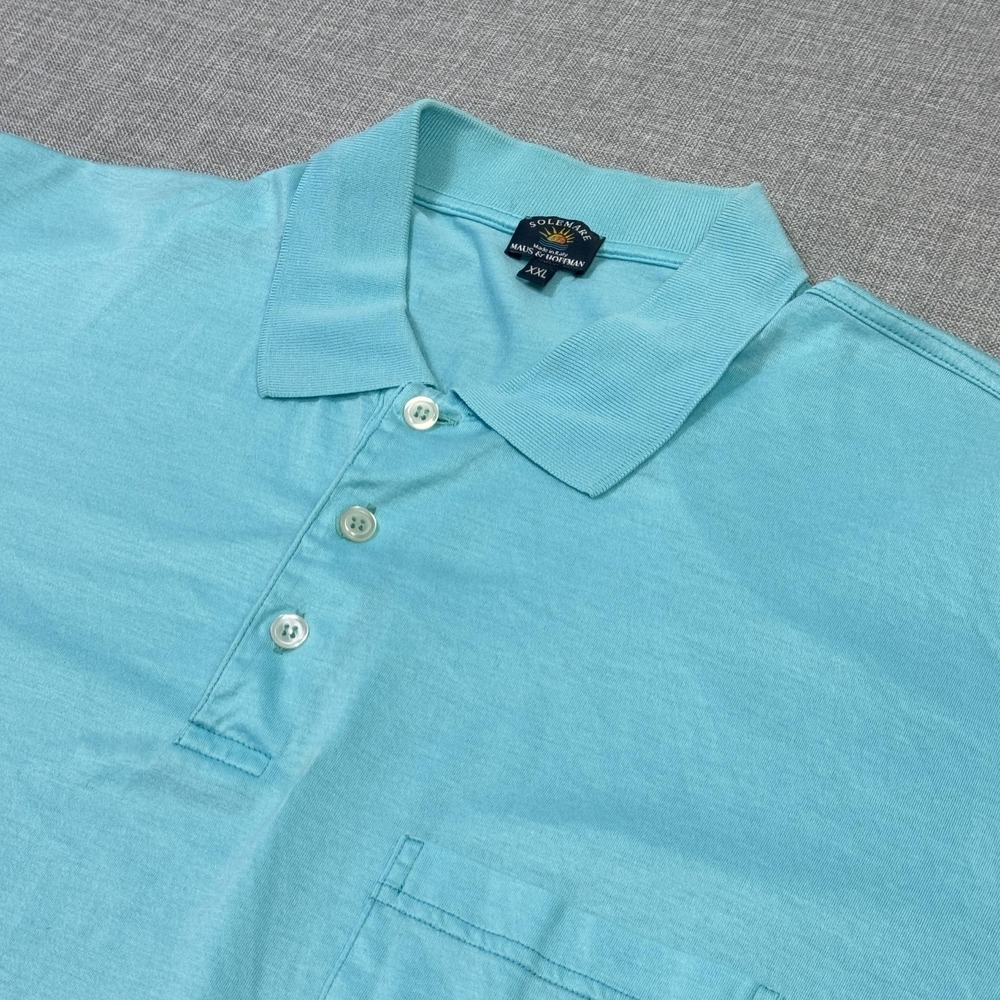 Solemare Maus & Hoffman Polo Shirt Mens 2XL Blue Short Sleeve Made Italy